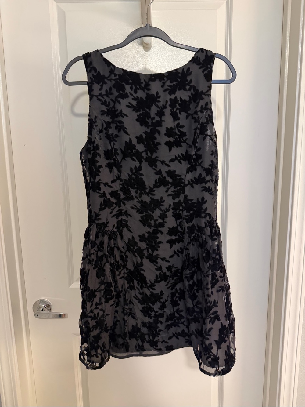 Altar'd State Black Floral Burnout Mini Dress